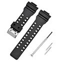 RAYYN ''CASO1'' 16MM Resin Watch Strap // Compatible With ''CASIO'' G-SHOCK GD-120/ GA-100/ GA-110/ GA-100C & Other Watches (Black)