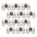 MUSKAN ENTERPRISES -ME 20Pcs Enamel Bow Charms Rose Bowknot Beads Jewelry Making Materials Clothing Accessories for Jewelry Scarpbook Hair (White)