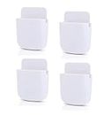 DSNS Mobile Wall Mounted Adhesive Remote Stand Mobile Phone Holder for Charging AC/TV Storage Box for All Smartphones| Pack of 4 (Whitte)