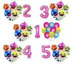 Baby shark Balloons theme foil latex Plates Flag Kids Birthday party Decoration