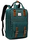 School Backpack for Men and Women,VASCHY Unisex Vintage Water Resistant Casual Daypack Laptop Backpack Rucksack Bookbag for Travel/Business/College Fits 15.6 Inch Laptop Blackish Green