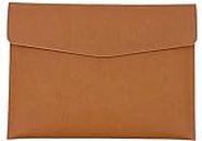KISUOMAOYI PU Leather A4 Cartella portadocumenti portadocumenti impermeabile portafoglio busta con chiusura a scatto (marrone)