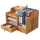 Climberty® Wooden Desk Organizer, Desktop Organizer Set, Multifunctional Desktop Bookshelf for Office Supplies, Pen Holder and Tissue Holder for Kids Room, Desktop, Office, Reading Room