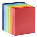 1-inch 3 Ring Binder with 2 Interior Pockets, 1'' Basic Binders Holds US Letter Size 8.5'' x 11'' Paper - Versatile Binders for Office, Home, and School Use, 6 Pack (6-Color Assorted)