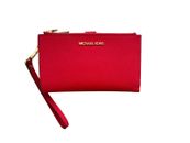 Michael Kors Womens Jet Set Red Travel Wallet Wristlet