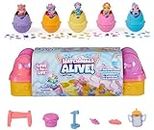 HATCHIMALS Alive, cartón de Huevos Rosa y Amarillo con 6 Minifiguras en Huevos Que se rompen Solos, 11 Accesorios, Juguetes para niños y niñas a Partir de 3 años