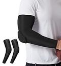 HiRui Elbow Pads Elbow Brace, Basketball Shooter Sleeves Arm Compression Sleeve Collision Avoidance Elbow Pad for Cycling Football Volleyball Baseball, Youth Adult Women Men ((Pair) Black, L)