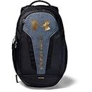 Under Armour unisex-adult Hustle 5.0 Backpack, Black (004)/Metallic Gold Luster, One Size Fits All