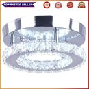Modern Flush Mount Ceiling Light Close to Ceiling Light in Clear Crystal Lamp