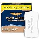 Park Avenue Premium Men’s Soaps for Bath – Pure Luxury | 125g (Pack of 4) | Enriched with Shea Butter & Coconut Oil | Grade 1 Soap | For All Skin Types