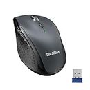 TechRise Wireless Mouse for Laptop, 4800 DPI Optical, 2.4G Ergonomic Computer Mouse, 30 Months Battery, 6 Buttons Cordless Mouse, Portable Optical USB Mouse for PC Windows Mac Chromebook (Gray)