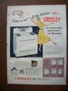 VTG 1950 Orig Magazine Ad CROSLEY Electric Range Come On Out of the Kitchen