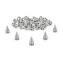 Trimming Shop Cone Shape Screwback Studs for Leather Crafts, Decorative Fashion Accessories, Clothing, Bags, Punk and Goth Accessory (10mm x 15mm, Silver, 50pcs)