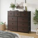 Ojaswi 9 Dresser, Chest of Drawers with Wide 39'', Easy-Pull Fabric & Wood Dress