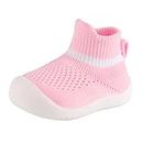 MK MATT KEELY Baby Shoes Boys Girls Sock Shoes Toddlers Pre Walkers First Walking Shoes with Anti Slip Rubber Sole,Pink,6-9 Months