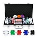 NOLIE Casino Poker Chip Set 300 Pcs With Reinforced Aluminum Case For Gambling(11.5 Gram)for Adult
