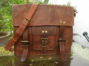 Vintage Leather Messenger Shoulder Laptop Bag - Sacs en cuir pour hommes...