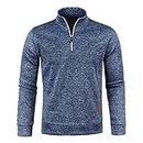 HAOLEI Mens V Neck Jumper Sale Clearance 1/4 Zip Fleece Lined Pullover Regular Fit Autumn Winter Velvet Sweatshirt Sweat Tops UK Size 10-20