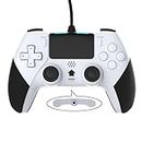 Wired Controller Gamepad for Playstation 4 with Advanced Programming Buttons Dual Vibration Shock Joystick Gamepad for PS4/PS4 Slim/PS4 Pro and PC (White)