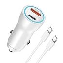 iPhone 15 Car Charger [Apple MFi Certified] 43W Dual Port USB C Car Charger Adapter with 6FT USB-C to C Fast Charging Cable for iPhone 15/15 Plus/15 Pro/15 Pro Max,iPad Pro/Air/Mini,Samsung Galaxy
