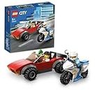 LEGO City Police Bike Car Chase 60392 Building Toy Set (59 Pcs),Multicolor