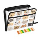 Funny Cats Expanding File Folder with Sticky Labels, 13 Pockets Accordion Fil...