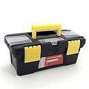 Heria Compact Plastic Tool Box with Organizer Box for Your Hardware Tools Kits - (Plastic, Black + Yellow)