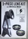 3-Piece Universal Smartphone Camera Lens Kit - Macro Wide Angle Fisheye iPhone