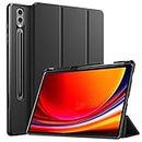 TiMOVO Funda para Samsung Galaxy Tab S9 Plus 2023, Cubierta con Soporte Ajustable, Ranura para S Pen para Nuevo Galaxy Tab S9+ 12,4'' SM-X810/SM-X816B/SM-X818U,Auto Activación/Reposo,Negro