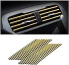 CGEAMDY 20 PCS Car Air Conditioner Decoration Strip, DIY Air Vent Outlet Trim Strip Bendable Car Interior Accessories, Car Molding Strip for Most Air Vent Outlet (Gold)