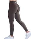 AUROLA Intensify Workout Leggings for Women Seamless Scrunch Tights Tummy Control Gym Fitness Girl Sport Active Yoga Pants Chestnut Brown