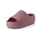 CUSHIONAIRE Women's Harrison platform slide sandal with +Comfort, Blush 9