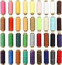 Diy Crafts 14827 Waxed Thread Cord for Diy Handicraft Tool Hand Stitching Thread Flat Waxed Sewing Line, Pack of 50 Mtr 50x1, Mixed (Multicolor)