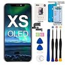 EFAITHFIX for iPhone Xs OLED Screen Replacement [NOT LCD] 5.8 inch Display Digitizer 3D Touch Screen Full Assembly with Repair Tool Kit Waterproof Adhesive Tempered Glass A1920/A2097/A2098/A2099/A2100