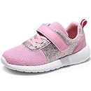 Harvest Land Kids Running Tennis Shoes Breathable Athletic Lightweight Non-Slip Walking Sport Sneakers for Girls and Boys, Pink, 8 Toddler