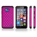 Nokia Lumia 640 Case, BoxWave® [SparkleShimmer Case] Sparkly Rhinestone Cover w/Shock Absorbing Bumper for Nokia Lumia 640 - Cosmo Pink