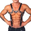 Men Harness Male Harness with Leather Suspenders Mens Body Harness Adjustable Punk Gothic Chest Belt Mens Sexy Outfits for Cosplay Party Clubwear Men's Erotic Apparel Costumes Lingerie Bondagewear