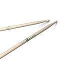 ProMark Drum Sticks - Classic Forward 5A Drumsticks - Drum Sticks Set - Oval Wood Tip - Natural, Raw Hickory Drumsticks - Consistent Weight and Pitch - 1 Pair