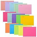 EOOUT 15 Pack Lined Sticky Notes, 750 Sheets to Do List Sticky Notes, 3x4 Inch Self-Stick Notes with Line, Square Sticky Notes for Office, Home, School, Meeting