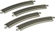Bachmann Trains E-Z Rail de recul Radius courbé 45,7 cm (4/Carte) – Rail en Nickel argenté avec lit de Route Gris – Échelle Ho