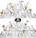 Arme Glass Bud Vase Set of 60 Pcs, Small Clear Glass Bud Vases in Bulk for Flowers, Rustic Wedding Centerpieces and Vintage Decorations, Perfect for Home, Table and Events with Elegant Design