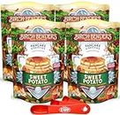 Birch Benders Sweet Potato Pancake and Waffle Mix, 12 oz (Pack of 4) with By The Cup Swivel Spoons