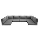 UDPATIO Outdoor Replacement Cushions for Patio Furniture, Water-Resistant Patio Cushions for 6-Seat Sectional Patio Conversation Sets, 14-Piece Outdoor Couch Cushions Patio Sofa Cushions (Grey)