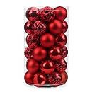 ZHMTang Christmas Balls Ornaments Hanging Decorations (40mm, Red)