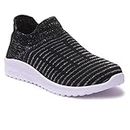 ZAPATOZ Women's Light Weight Comfortable & Stylish Black Casual Shoes for Running Walking Gym & Training Sneakers