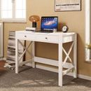 Longshore Tides Colver Metal Base Writing Desk w/ 2 Drawers | 98.5 H x 49 W x 75.5 D in | Wayfair 4B4230456CC843BF9D4282FE8A639C30