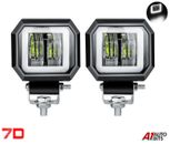 Weiße Halo LED Arbeitsleuchten X2 7D Linse Quadratisch Engel Augen Nebel DRL Lampe SUV 12-24V