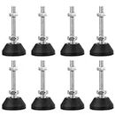 8 PCS Swivel Leveling Feet, M8x50mm Anti-Slip Furniture Leg Levelers Adjustable Leveling Feet for Tables Chairs Cabinets Workbench Shelving