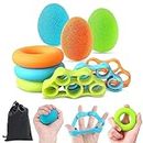 Tigayhc 9Pcs Set Hand Grip Strengthener,Finger Exerciser Stress Relief,Hand Squeeze Ball Kit for Grip Strength,Silicone Finger Gripper, Trainer for Relieve Wrist,Muscle Training,Sports,Fitness