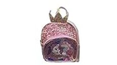 LIGHTER HOUSE� Cutest Crown Pattern Unicorn with Glitters Inside Backpack For Children Kids Picnic Leisure Trip Bag - (01 Pc.)